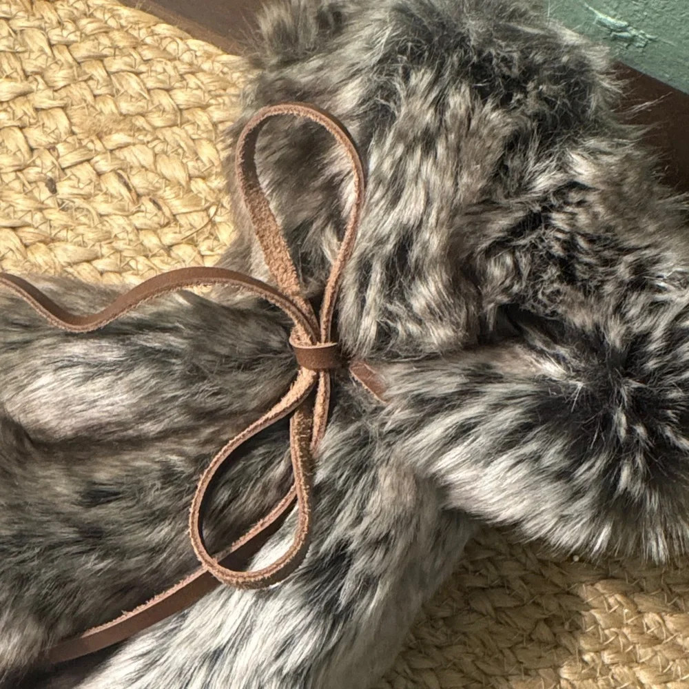 NWOT! Restoration Hardware Luxe Faux Fur Wine Bag